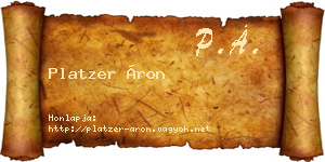 Platzer Áron névjegykártya